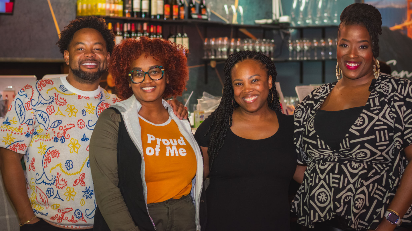 Modern Griot Founder Lola Morgan (right) with other contributors at an Ultimate Self Care Experience event.