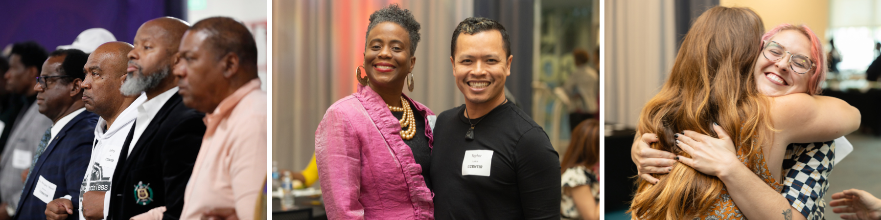 three images of community and staff members of different racial identities at various Foundation-involved events