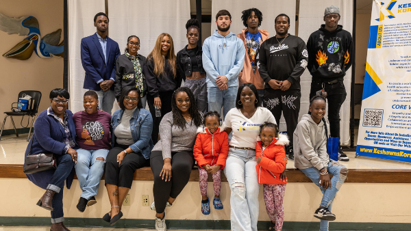 community members at a Keshawn's Korner event