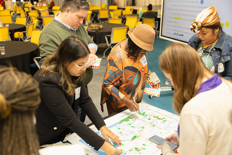 Community members taking part in asset mapping activity