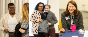 three photos including members of the Foundation's systems change leadership cohort