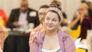 communty member at St. Pete Thrives event
