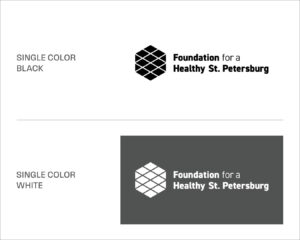 a graphic showing the single color versions of the Foundation logo